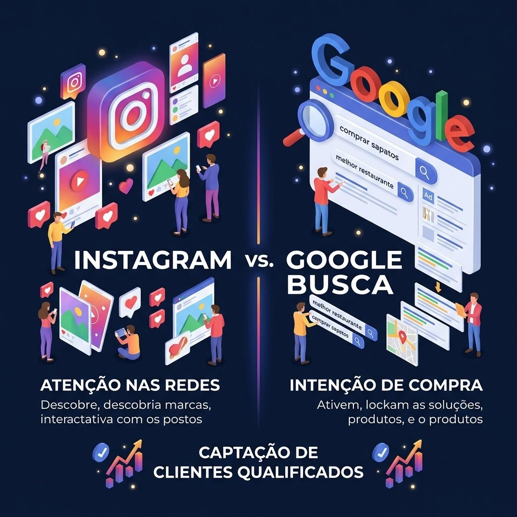 Instagram vs Google Busca Comparativo